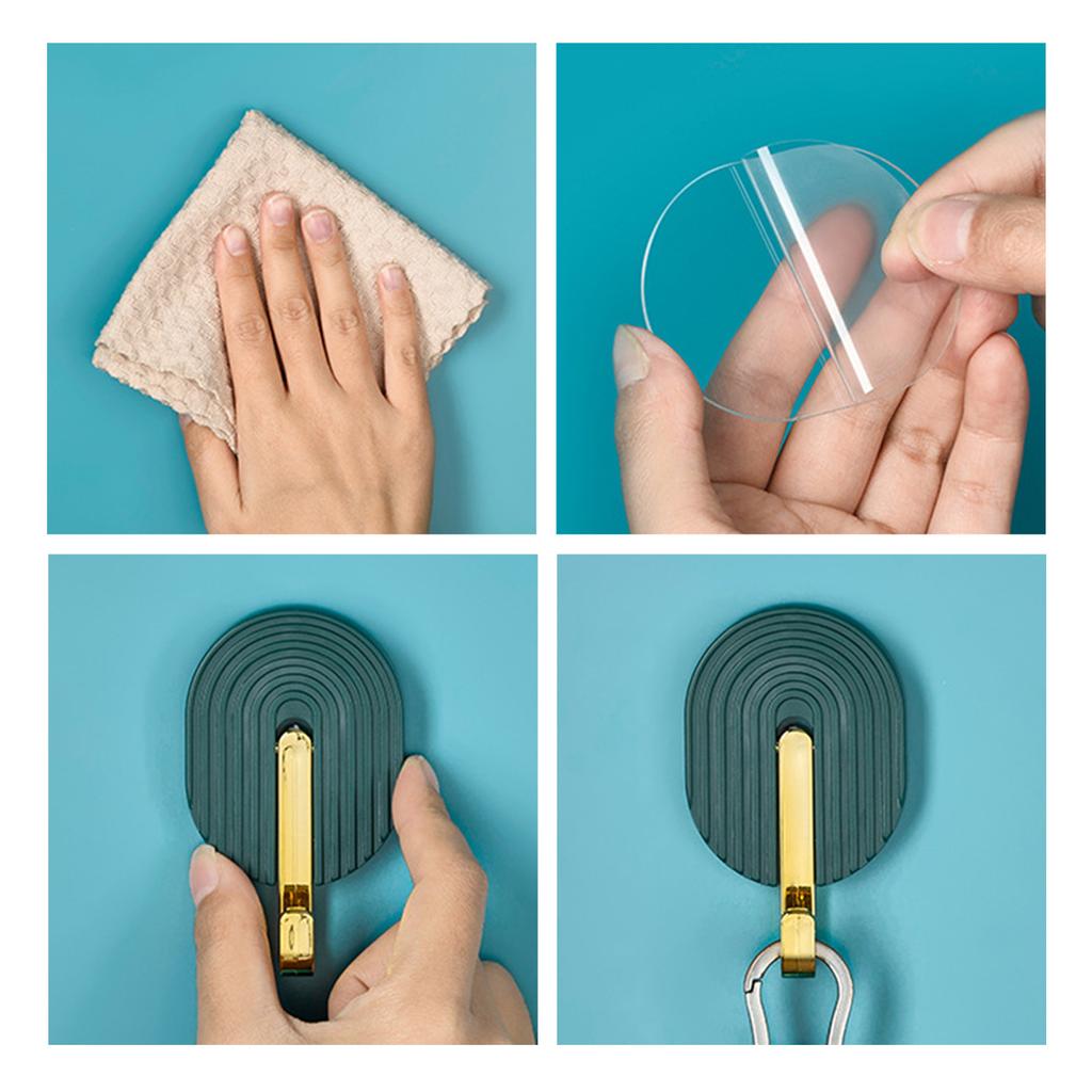2pcs Towel Hook Self Adhesive Hooks Wall Hooks Stick for Bathroom Kitchen Strong Adhesion High Bearing Capacity Drill