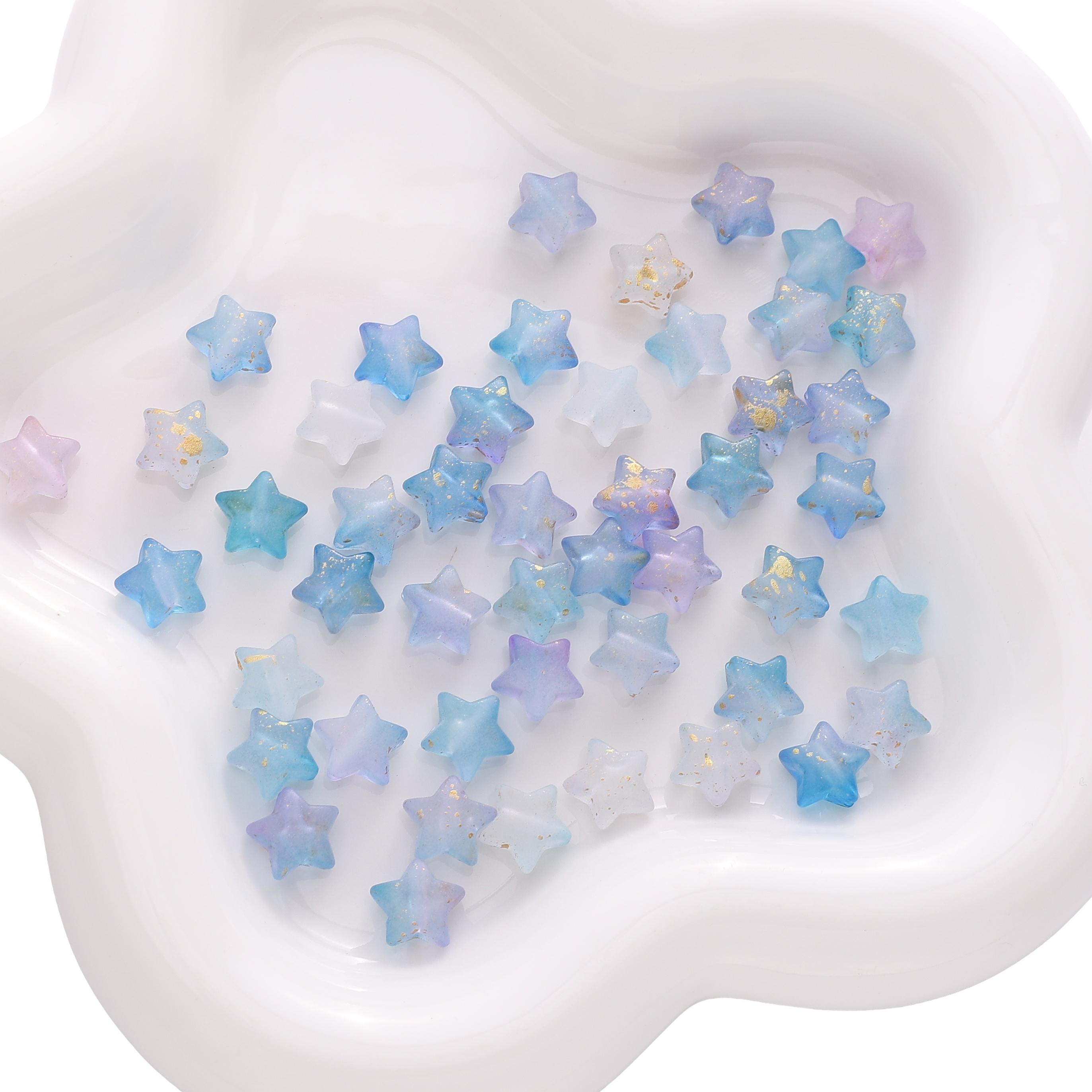 

50 шт. акриловых бусин-звездочек для изготовления ожерелий, браслетов, серег, ювелирных изделий, аксессуары для рукоделия 10x9mm 50pcs синий/глубокий