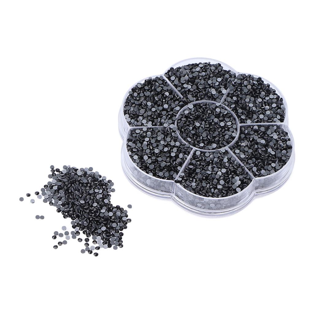 14400pcs Rhinestones Shiny Transparent Decorative Nail Art Accessories for Clothes ShoesS601 Black