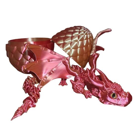 3D Printed Winged Dragon Articulated Dragon Fidget Toy with Horns Dragon Model with Flexible