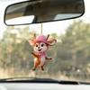 Cartoon With Deer Pink Hat Car Mirror Ornament Pendant For Kids Vehicle Decor
