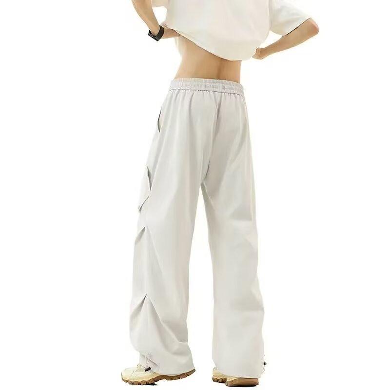 Casual Charge Pants Men's American Paratrooper Design Folded Thin Loose Straight Trend High Street Tooling Quick-Drying Pants