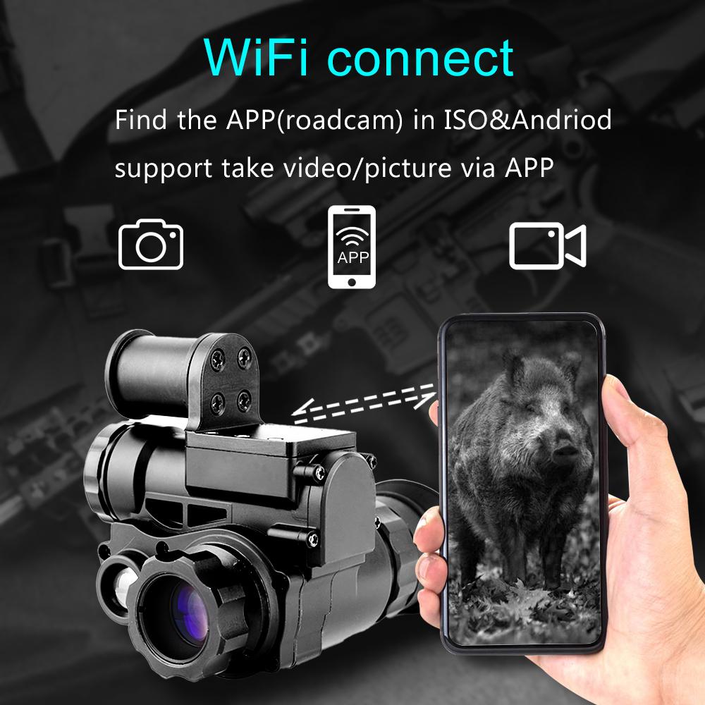 NVG10 Kopfmontiertes Nachtsicht-Monokular-Zielfernrohr WIfi Jagd Digitaler Helm Nachtsichtbrille mit 200m/656ft Sichtbereich