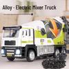 Che Lìfāng Electric Mixer Truck Toy: Alloy Cement Tanker Construction Vehicle Model for Boys