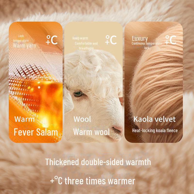 Women's Extra Thick High Waist Wool Winter Pants with Knee Pads