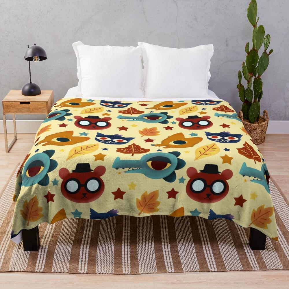 Night in the Woods Fall Pattern Throw Blanket