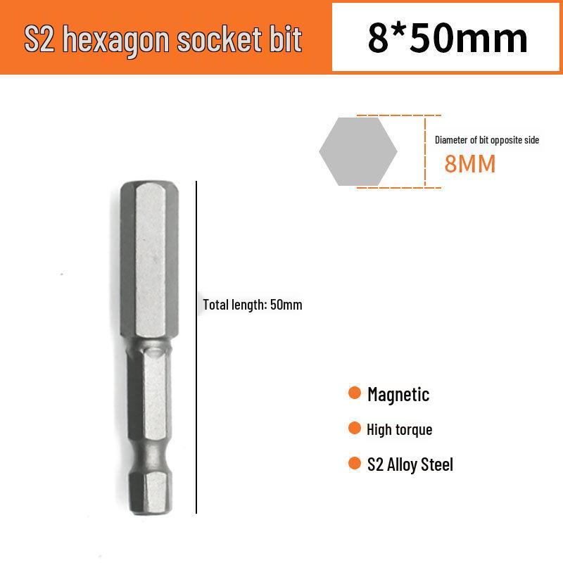 Hex Bit Set for Drills: Super Hard S2 Industrial Extended Screwdriver and Wrench Bits