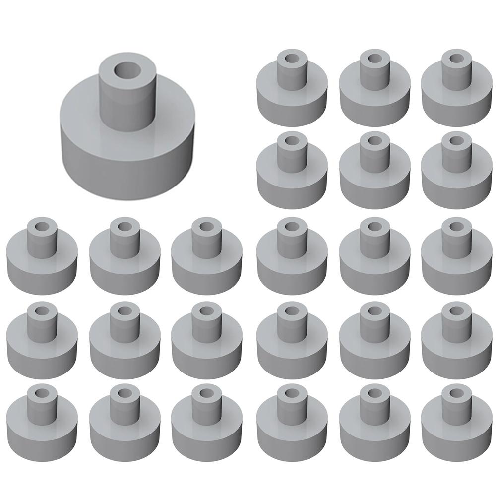 

60pcs 20482 Tile Round 1 x 1 with Hollow Bar Buildings Blocks Toys For Children Compatible Educational Creative Bricks Assembled світло-сірого кольору