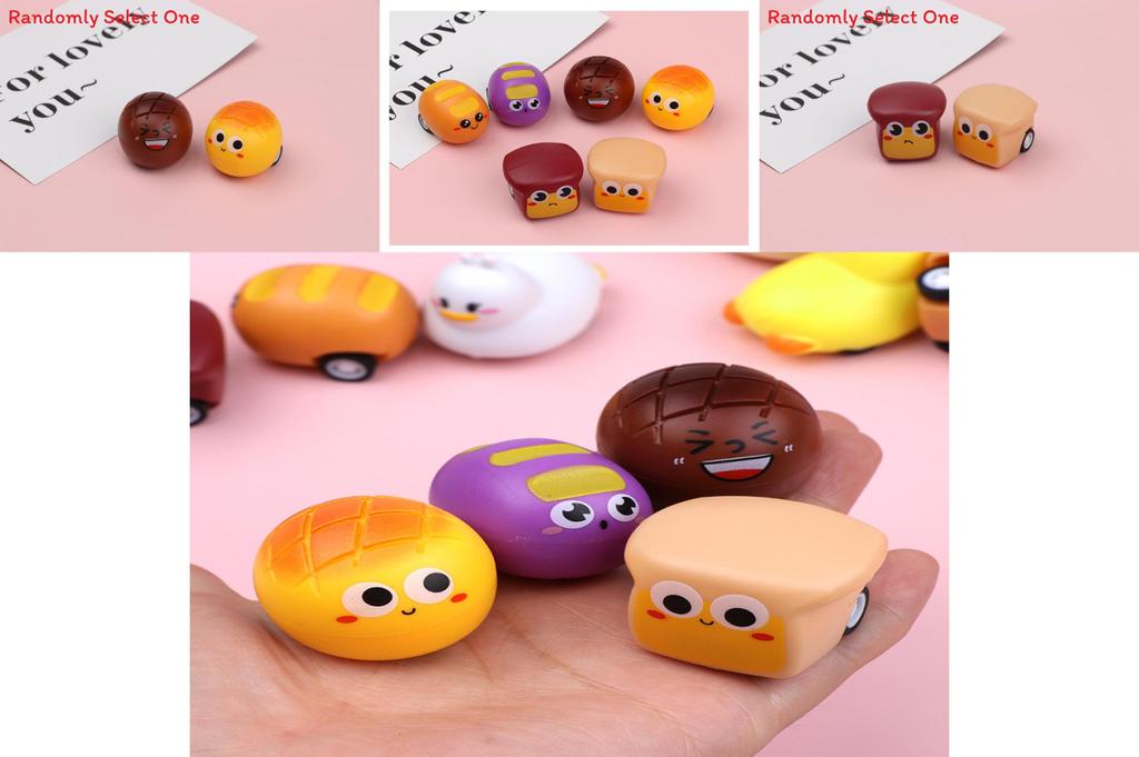 Bread Doughnut Emoji Toy Car With Pullback Function For Toddler Play And Parentchild Interaction
