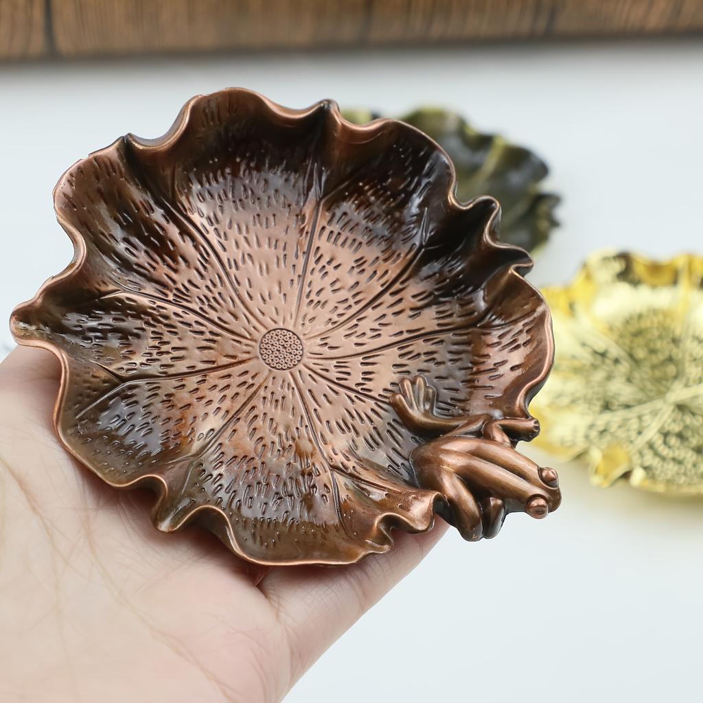 1Pc Creative Frog Leaf Design Coaster, Zinc Alloy Non-slip Heat-resistant Insulation Pad, Home Desktop Decoration Gifts