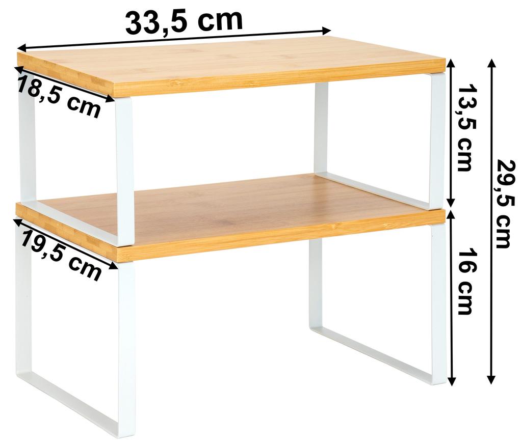Set Of 2 Ginger Bamboo Shelves White Craft