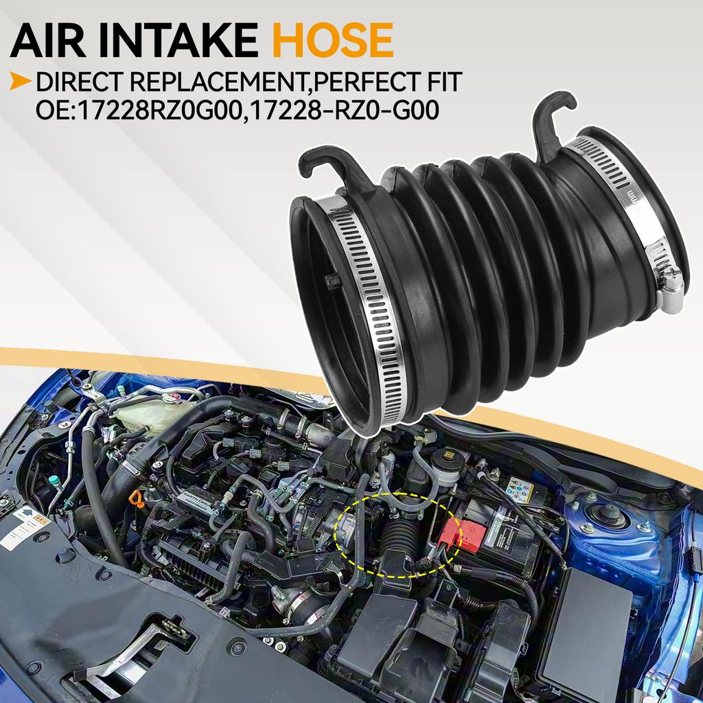 Air Flow Pipe Air Intake Hose Rubber Air Cleaner Intake Tube For Honda Civic 1.6 I-DTEC Diesel 2012-2016 17228-RZ0-G00 Car Parts Mass Air Flow 3