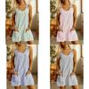Casual Cotton Polyester Striped Pocket Aline Dress For Spring And Summer Wear