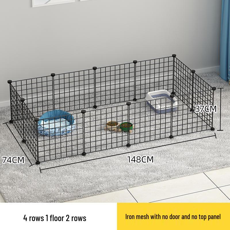 Indoor Pet Fence: Dog and Cat Barrier Gate with Iron Mesh for Anti-Escape and Isolation