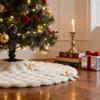 Christmas Tree Skirt Plush Bubble Fabric With White Color For Holiday Decor