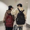 Schoolbag New Trendy Cool Backpack Korean Version Harajuku Style Large Capacity Casual Backpack College Style High School Student Schoolbag Male