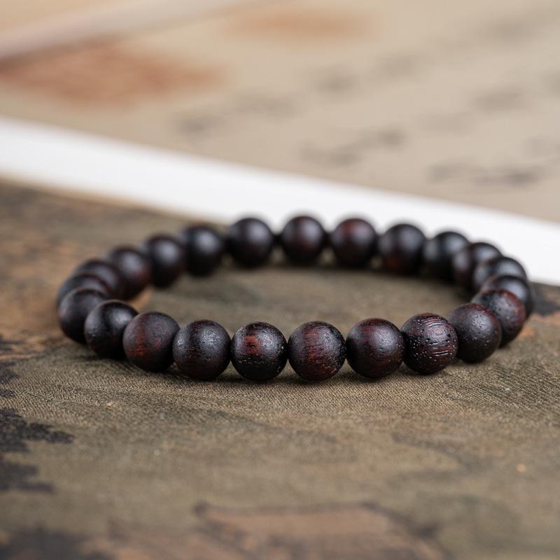 Myanmar Agarwood 8mm Bead Bracelet: Water-Sinking, Single Strand Women's Buddhist Prayer Beads