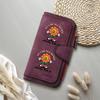 Cute Sunflower Print Long Wallet Fashion Portable Card Holder Casual Purse for Daily Use