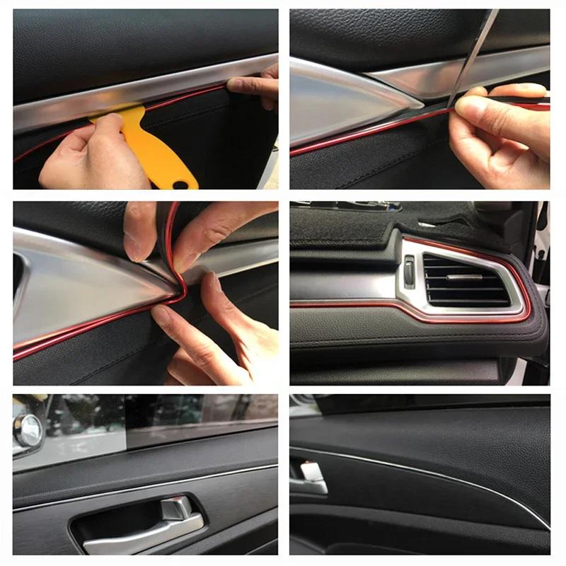5M Car Door & Dashboard Edge Trim - Universal Insert Moulding with Scraper (Auto Accessory)