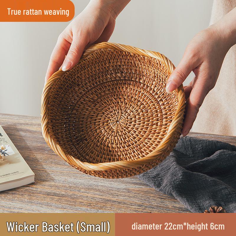 Mehrzweck Bambus Webkorb zur Aufbewahrung, für Obst, Brot, Brötchen, Snacks und für Picknicks