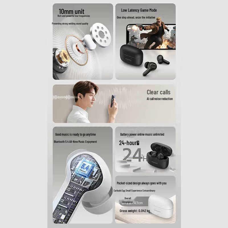 Philips TAT1109 True Wireless Bluetooth Earbuds