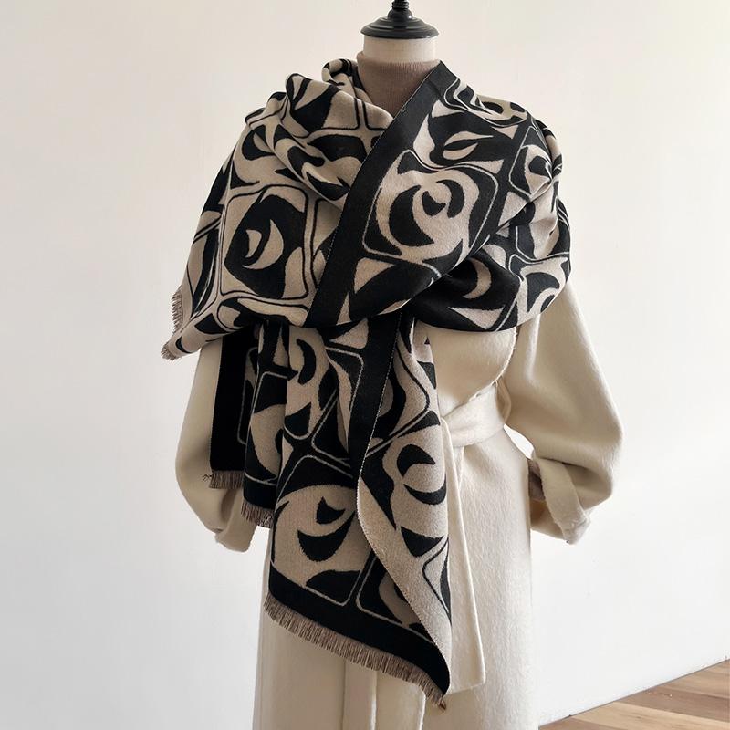 Zimní dámská šála Luxusní design Oboustranná kašmírová šála Feel Warm Scarf Shawl