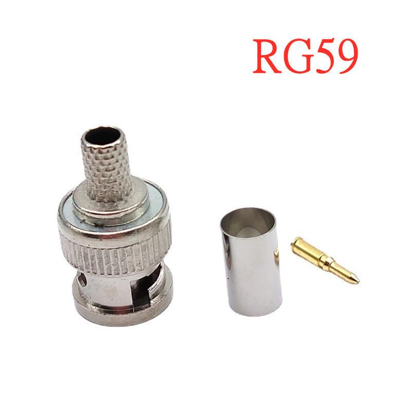 

Three-Piece BNC Male Pin Set: Copper Cold-Press Plug for RG58, RG59, RG6U