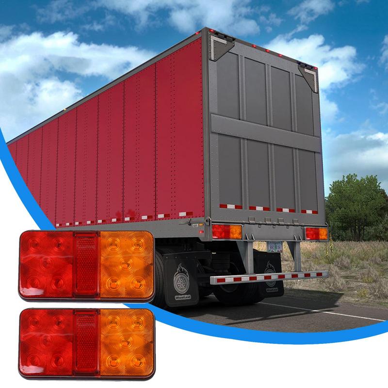 Trailer Brake Light 1 Pair LED Signal Tail Light 12V/24V/12-80V Trailer LED Tail Lights Night Driving Tail Lights For Bus