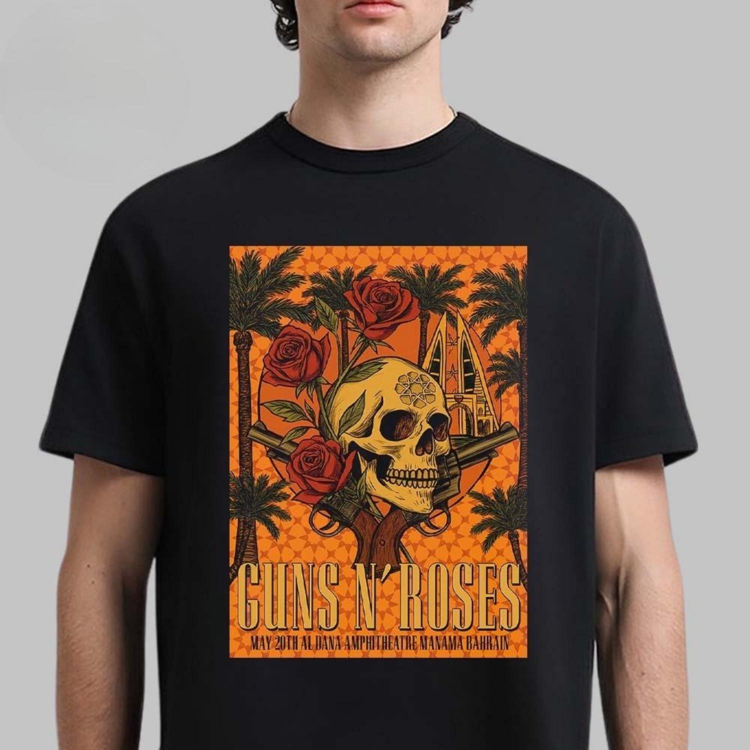 

Rare Guns N Roses London UK 2025 Tour Event Tee At Wembley Stadium On June 26 2025 Two Sided T-Shirt S чёрный