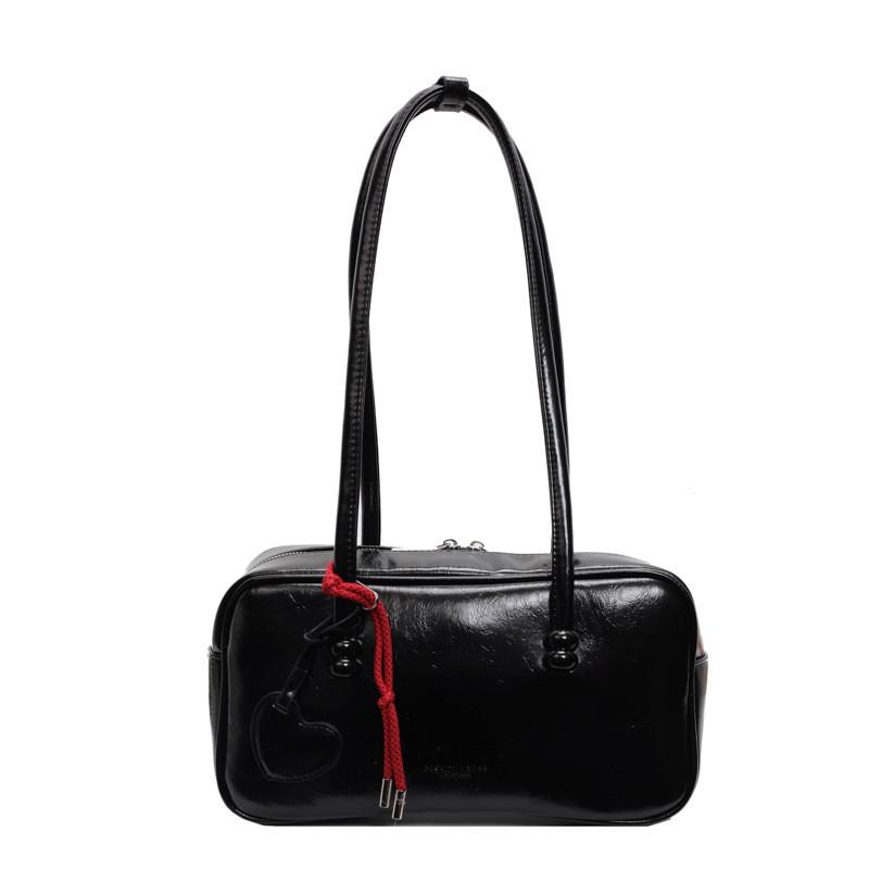 Ielgy Autumn Winter Retro Oil Leather Large Capacity Underarm Bag Texture One-Shoulder Pillow Bag