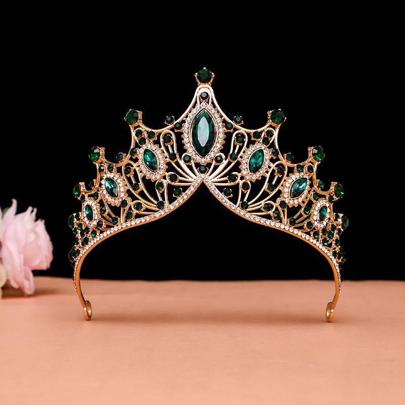 Hair Dress Jewelry Vintage Headwear Baroque Princess Queen Elegant Rhinestone For Wedding Tiara Crown Hair Accessories