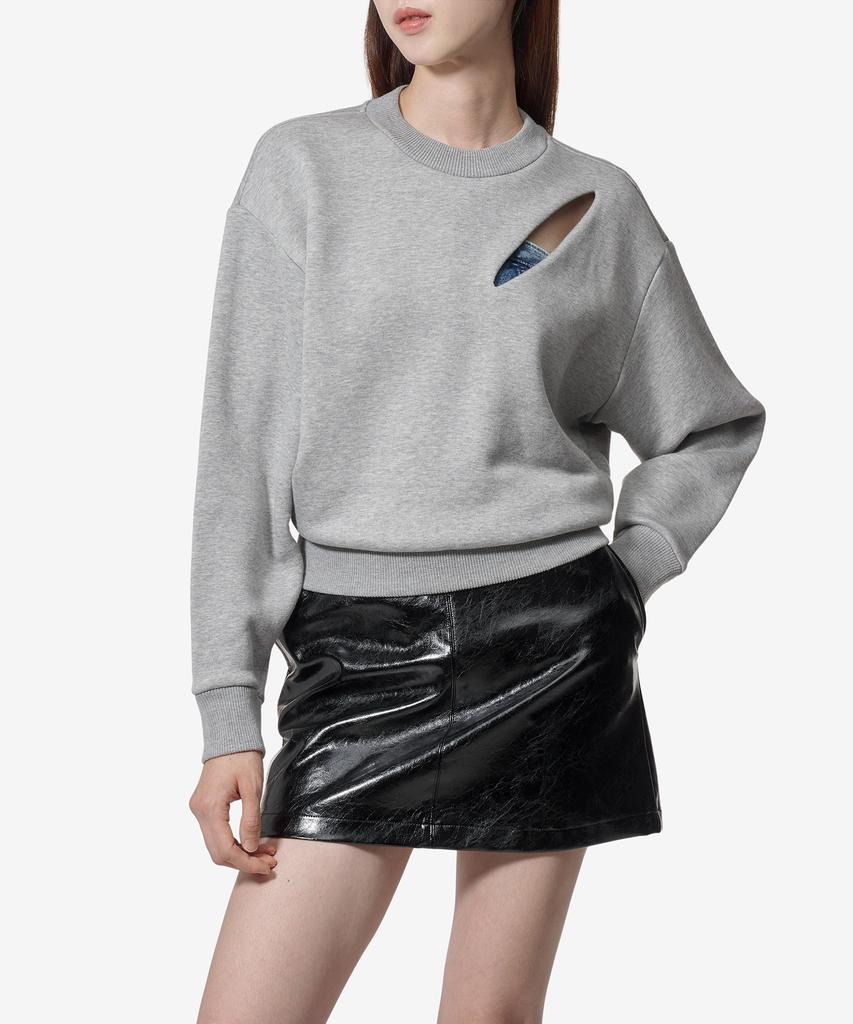 ALEXANDER McQUEEN Slash Detail Sweatshirt - Melange Grey / 794769Qlac81020