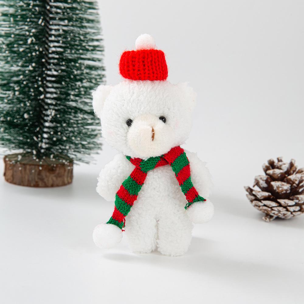 Plush Bear with Scarf - DIY Decorative Doll for Christmas Tree or Gift