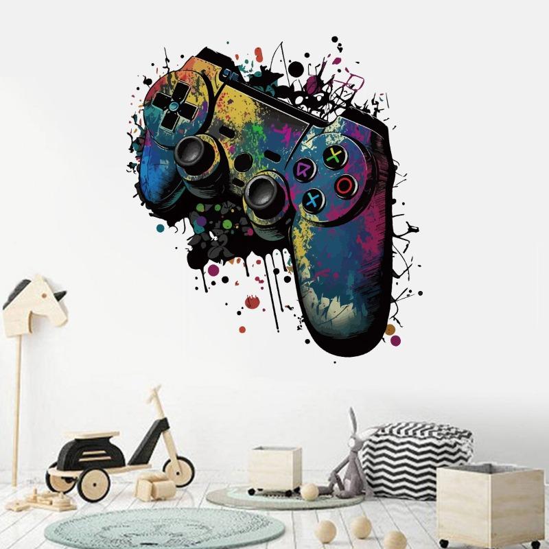 Watercolor Colorful Game Mechanical Wall Stickers for Children Room Kid Boy Home Decor Wall Decal Bedroom Living Room Decoration