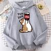 Cartoon Katze Trinken Gehaltserhöhung Getränke Herren Kapuzenjacke Lässige Cartoon Hoodies Vergnügen Sweatshirts Zuhause Harajuku Oberteile
