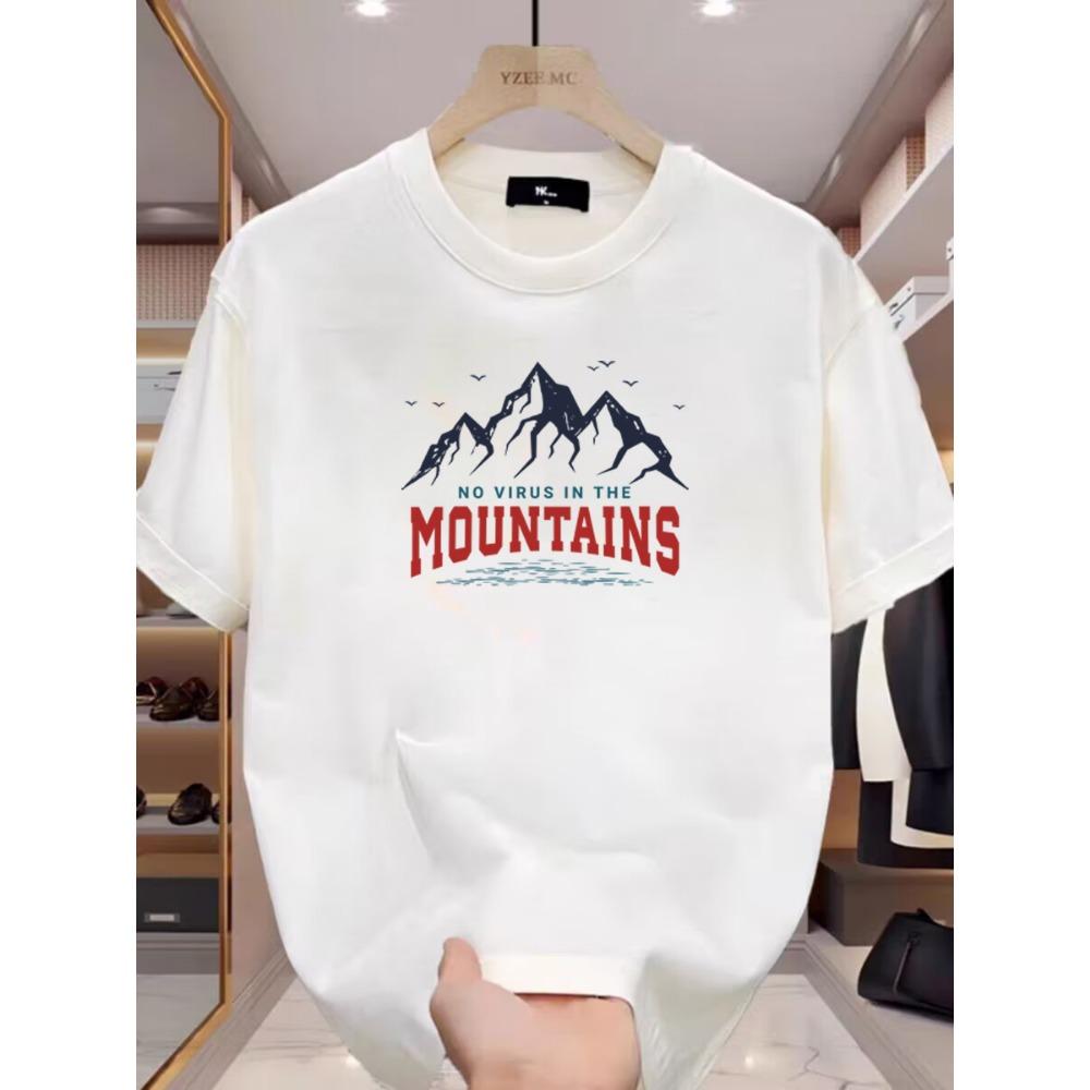 Summer Menswear Cotton White Short Sleeve Loose and Simple Top Casual and Comfortable T-shirt