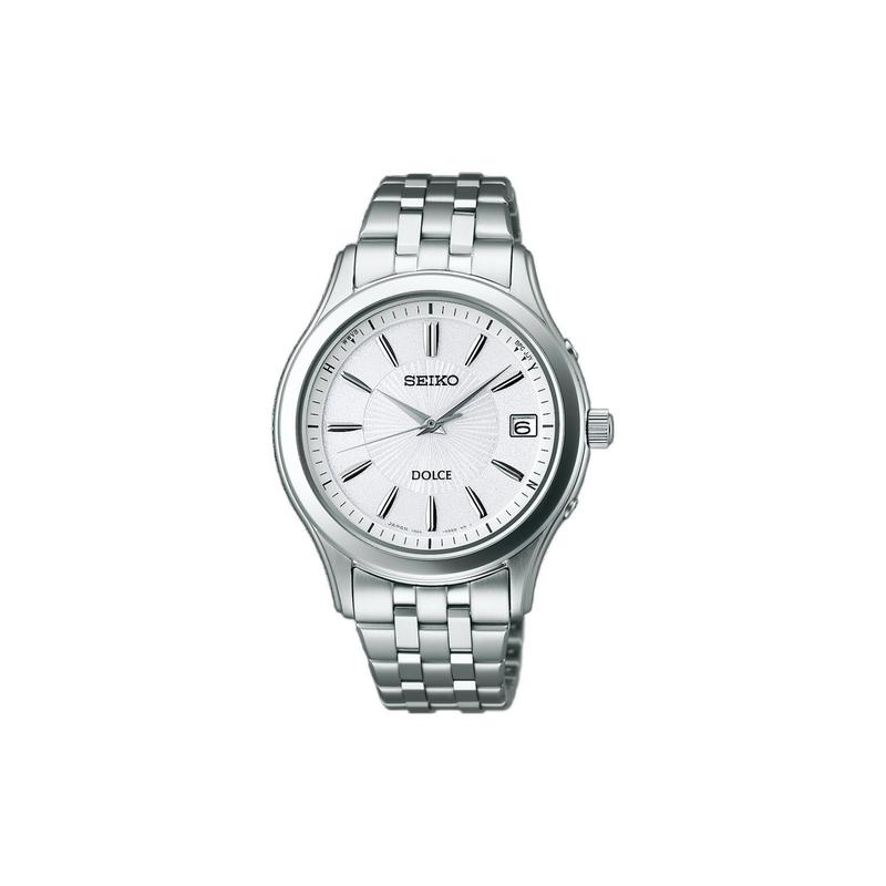 SEIKO DOLCE Series Date Display Men s Watch Steel Strap Solar Quartz Steel Strap Men s Watch White Dial SADZ123 синий