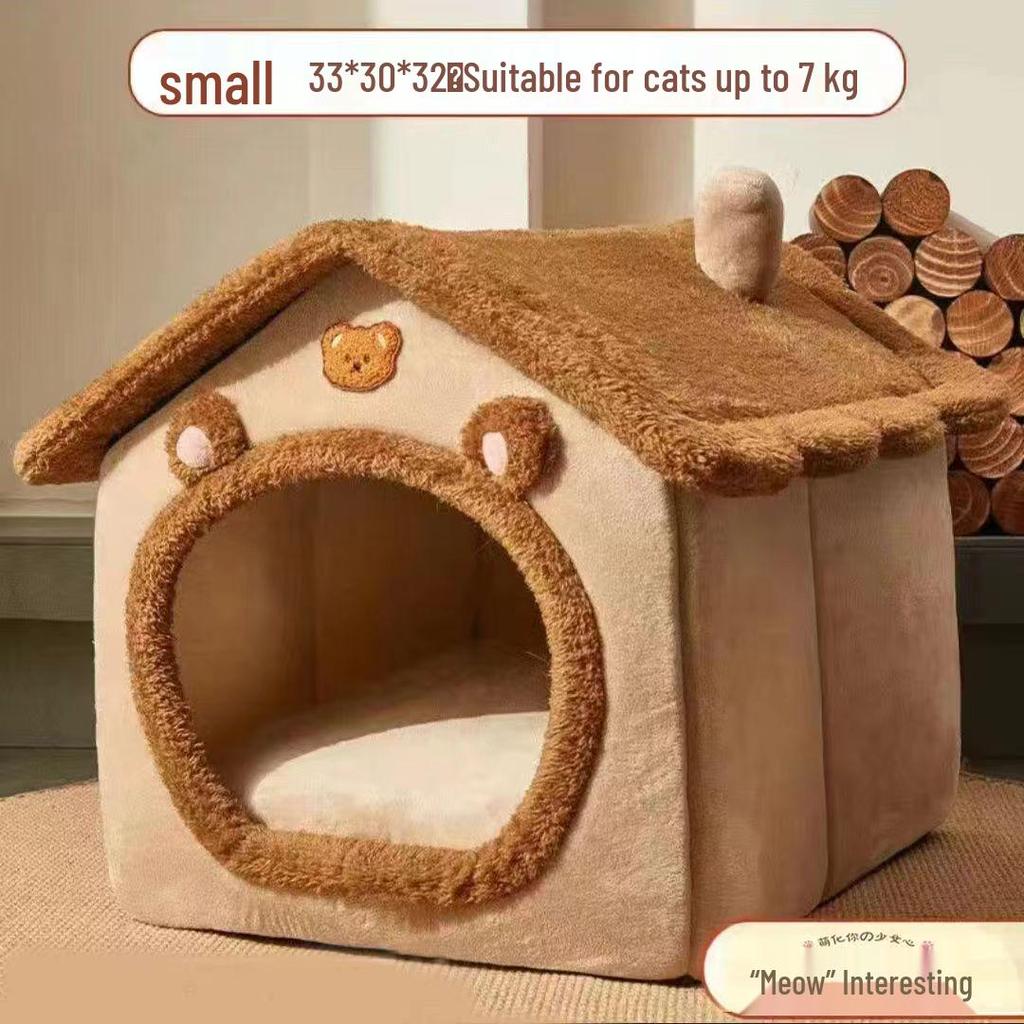 Four Seasons Universal Dog Bed: Washable, Warm, Large, Pet House-Shaped Bed for Dogs and Cats.
