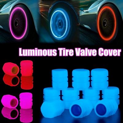 Luminous Tire Valve Cap Valve Stem Caps Universal Fluorescent Tyre Stem Covers Nozzles  Light Valve Cap for Car  Motorcycle Bike