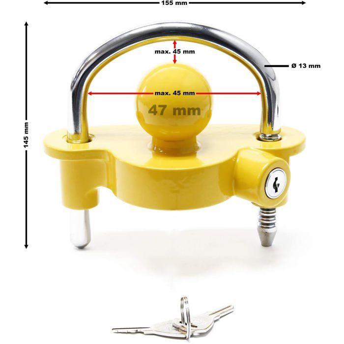 Antivol de remorque - AIMOONSA - Anneau cadenas 50 mm - 6 positions - Anticorrosion - Pour caravane