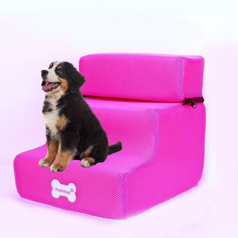 Luxurious Leather Dog Stairs For Small Dogs Perfect For Climbing Onto Sofas And Beds