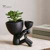 Cute Desktop Landscape Planter 3D Printed Mother Child Embracing Planter, Modern Minimalist Dual Succulents Multi Functional Storage Holder