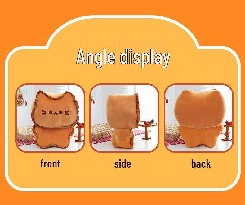 Weiches Lebkuchen-Katzenkissen: Plüsch 3D Spielzeug & Bett Rückenlehne Geschenk