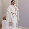 Women's Wool Blend Cape: Turtleneck Sweater Coat with Bat Sleeves - Cos Style for Autumn/Winter