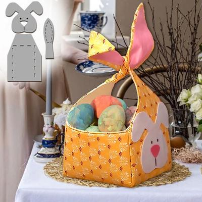 Easter Bunny Basket Template Practical Sewing Stencil For Easter Party Decor