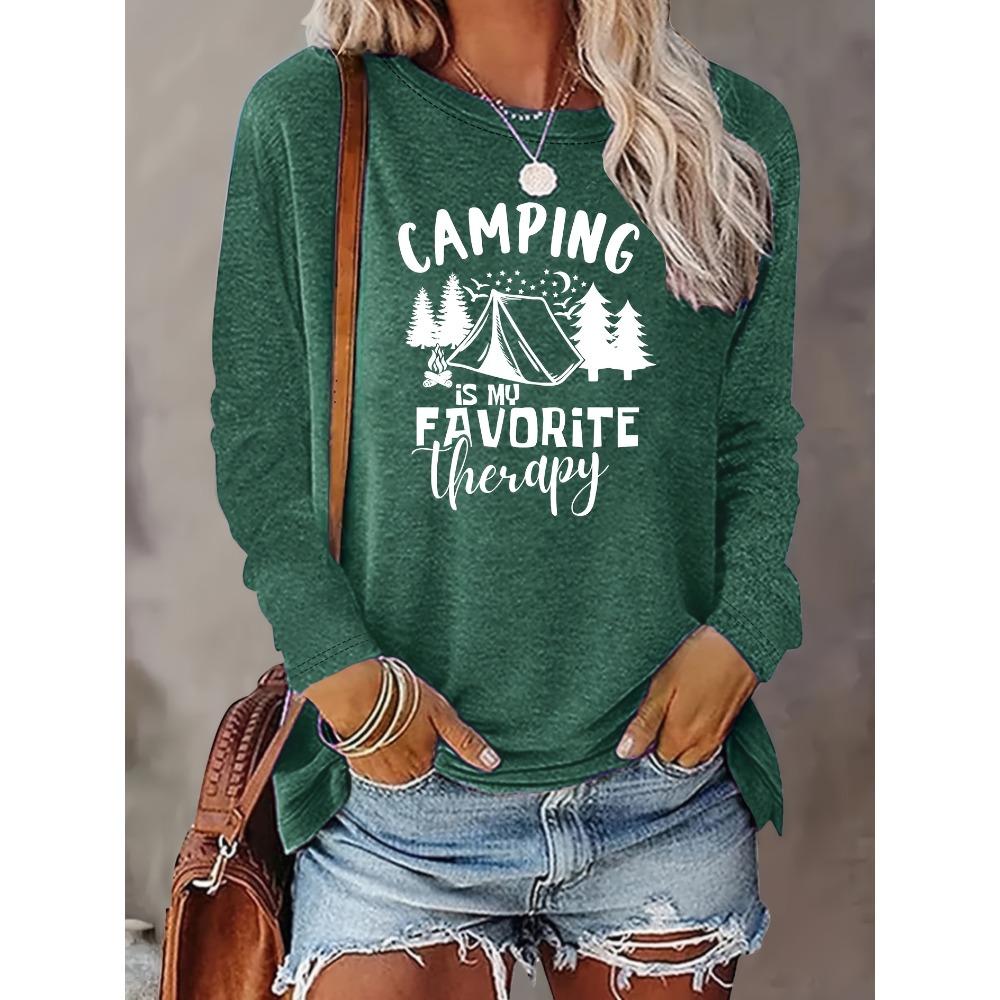 Fashionable crew-neck women's long-sleeve T-shirt, casual style, perfect for autumn commuting and daily wear