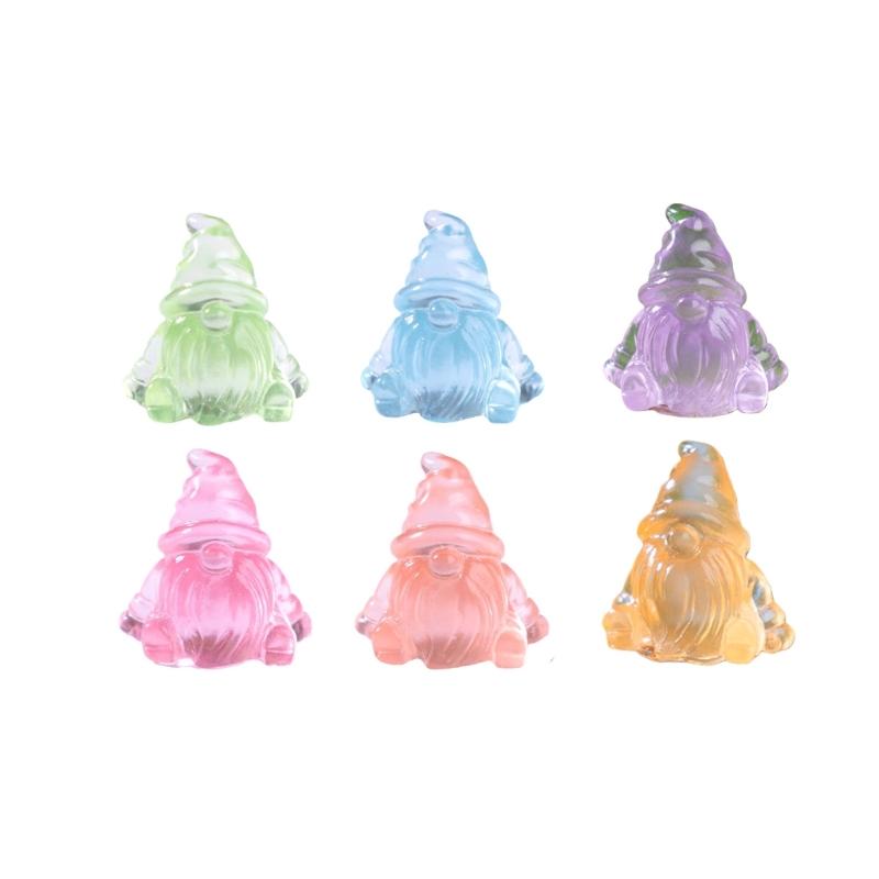 

Luminescent Mini Resin Gnomes Miniature Gnomes Figurine Glow in The Darks Tiny Figure to Hide Fairys Garden Decors 1