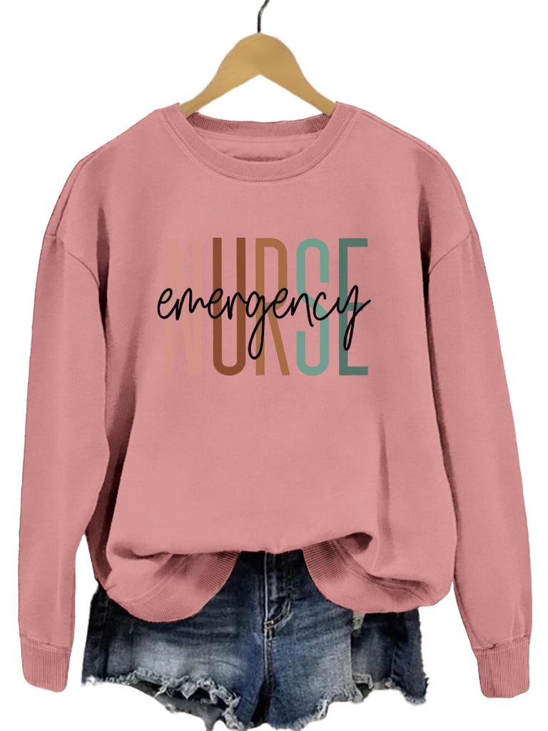 European Fashion Printed Long-Sleeve Pullover Sweatshirt: Comfortable, Versatile Autumn Top for Women