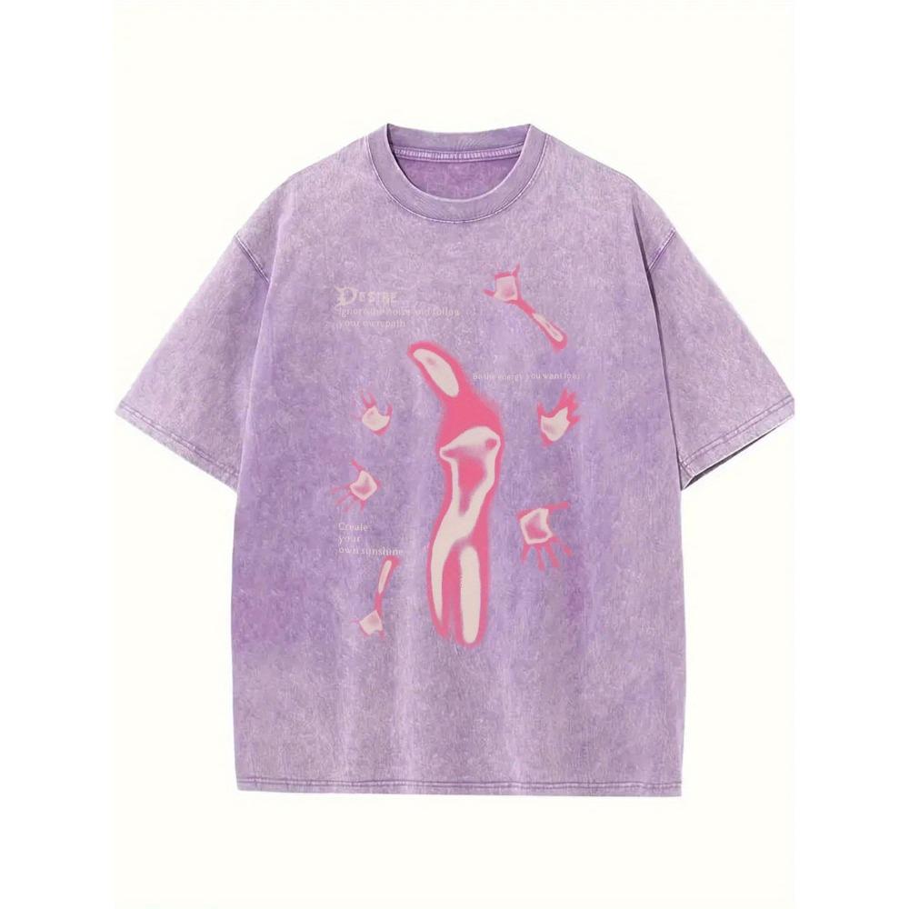 Men's figure printing Vintage Washed High Quality Cotton Patterned T-Shirt Men's T-Shirt Old Summer Clothing