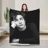 Timothée Chalamet Attore Americano e Francese Coperta Calda da Viaggio Ufficio Plaid Morbido Copriletto in Flanella Copri Divano Letto